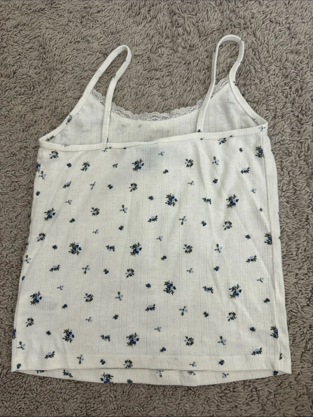 wild fable White Floral Lace-Trim Cami with Blue Accent - Picture 3 of 3